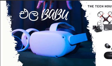 Ela Badu e-commerce banner with a VR headset and a selection of tech products